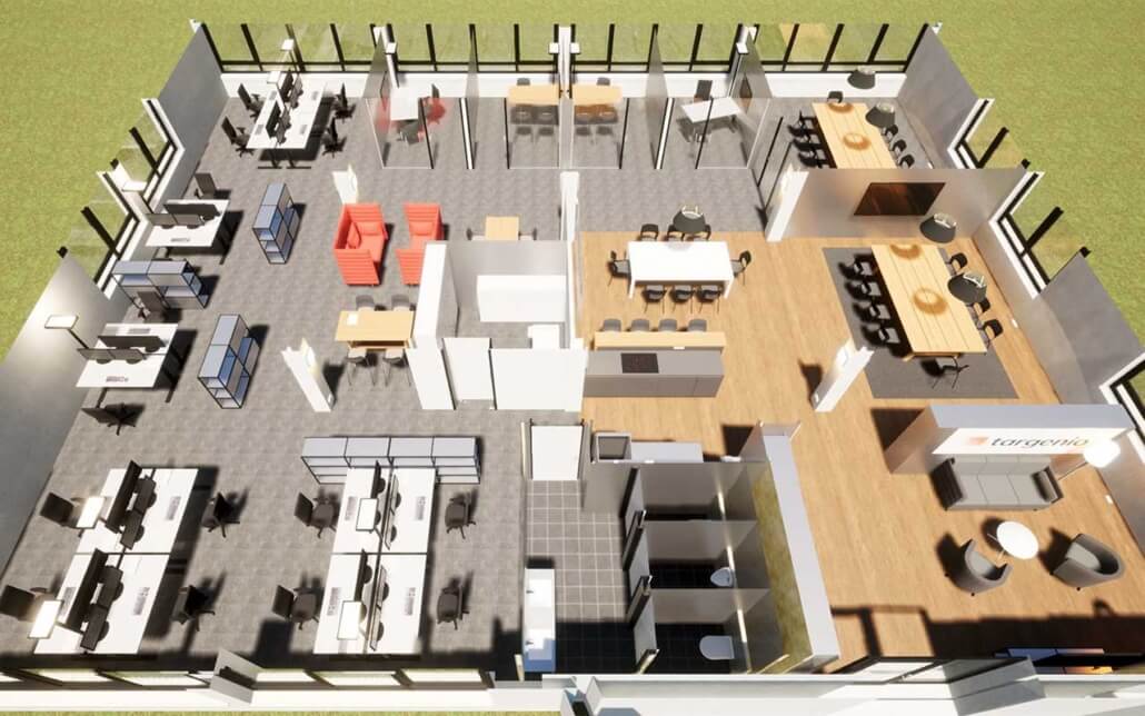 Plan des neuen Büros