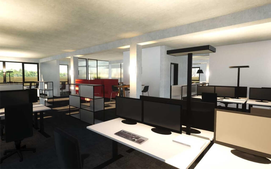 Erste virtuelle Anmutung des neuen Büros